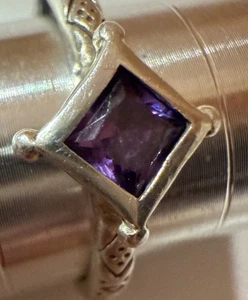 Silpada Belle Fleur Sterlingsilber lila CZ Vorsteckring R2748 Größe 7 - Bild 1 von 6