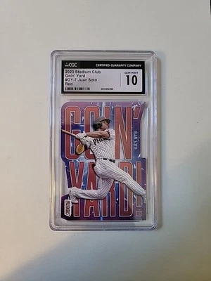 2023 Topps Stadium Club Juan Soto Goin' Yard! Red Parallel CGC 10 GS1059 - Image 1 of 2