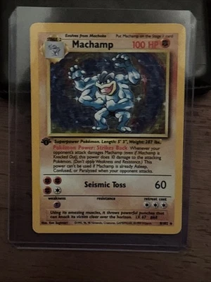 Pokémon TCG Machamp Holo Raro 1° Edizione Set Base 8/102 - Immagine 1 di 2