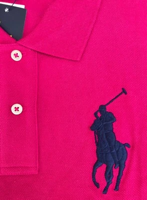 Camisa polo de malha nova com etiquetas Ralph Lauren Big Pony ajuste fino, várias cores e tamanhos - Imagem 1 de 4