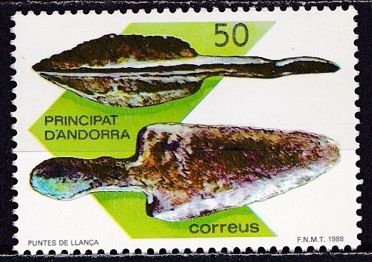 ANDORRA SPANISH #183 MNH BRONZE AGE LANCE & ARROWHEAD - Image 1 of 1