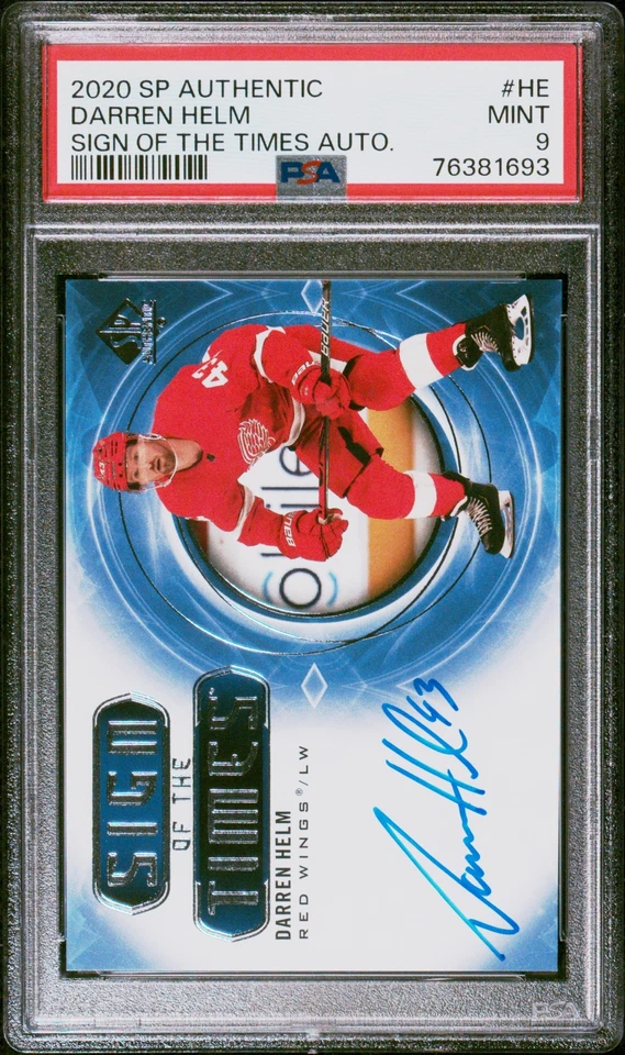 2020-21 SP Authentic Darren Helm Sign of the Times Auto PSA 9 - Image 1 of 2