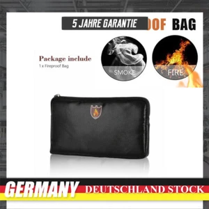 Feuerfeste Dokumententasche Wasserdicht Geldkassette Feuersichere Tasche SCHWARZ - Bild 1 von 10