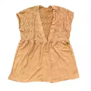 KLEINE KAYLIN LuLaRoe kurzärmelige gesmokte Strickjacke ~ EINFARBIG CAMEL ~ Größen 6-8 - Bild 1 von 4