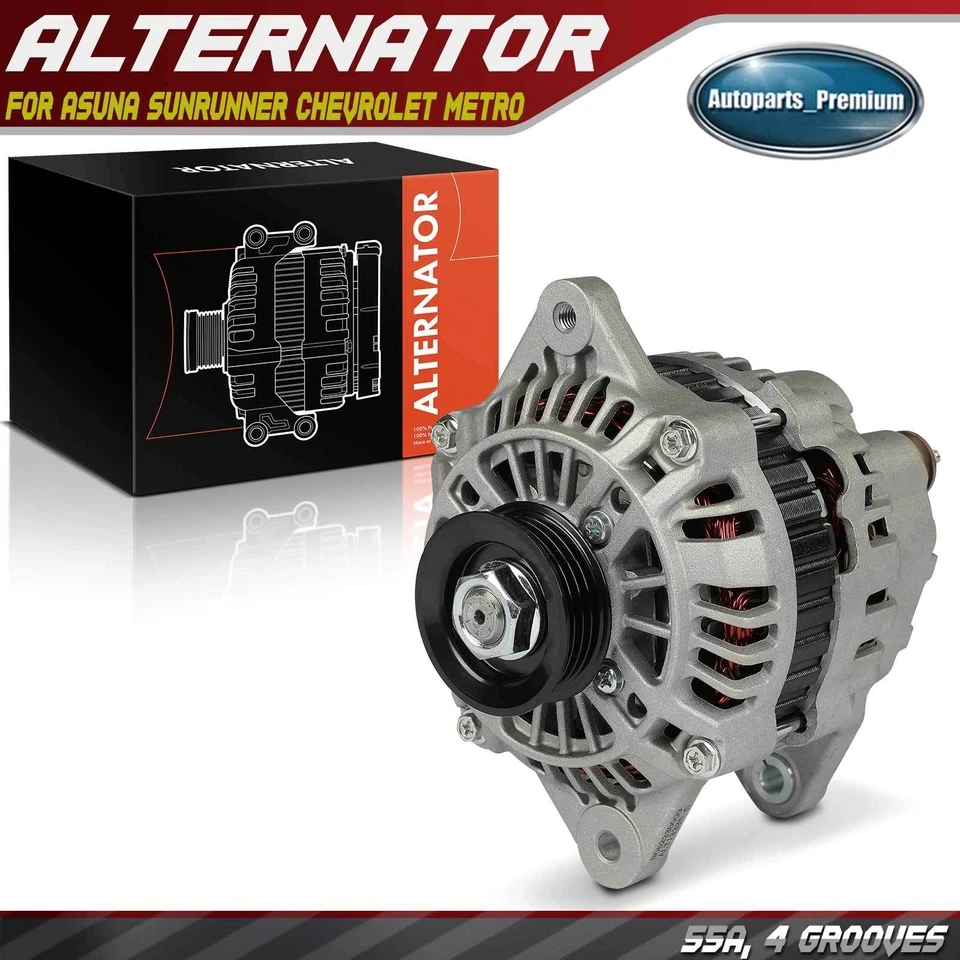 Alternador para Chevy Metro 1998-2001 Tracker Geo Pontiac Suzuki 55A CW 4 ranuras Foto 1 de 4
