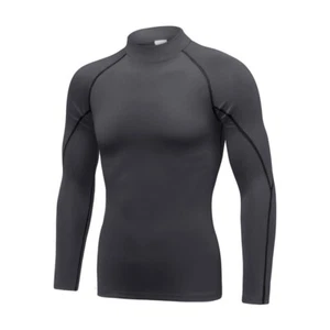 Fitness Sport Slim Shirts Men's Long Sleeve Undershirts Quick Dry Training Tops - Picture 1 of 28