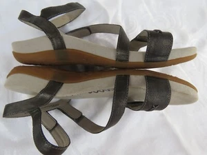 Aertrex Gabby Adjustable Quarter Strap Sandal Metallic Gray Size 8.5 US / EU 39 - Picture 1 of 10