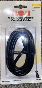 RCA 6' ft Gold Plated Coaxial Cable video F connectors on both ends RG59 - Picture 1 of 5