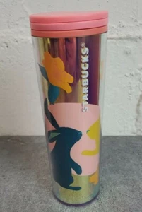 Starbucks Spring 2021 Easter Bunny pink blue pastels 16oz Tumbler cup - Picture 1 of 8
