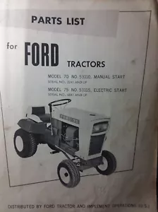 Ford 70 e 75 trattorino rasaerba 53110 53115 manuale ricambi Jacobsen Oliver bianco - Foto 1 di 1