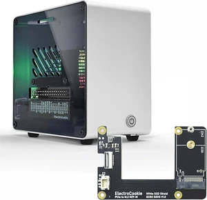 Electrocookie Raspberry Pi 5 Gehäuse, Aluminium Mini Tower Gehäuse mit M.2 Nvme SSD - Bild 1 von 12