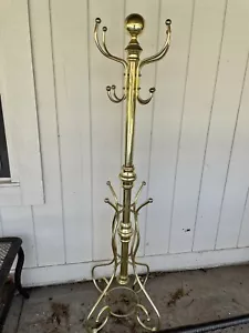 Perchero de metal tono latón vintage para salón árbol sombrero decoración dorada - Imagen 1 de 6