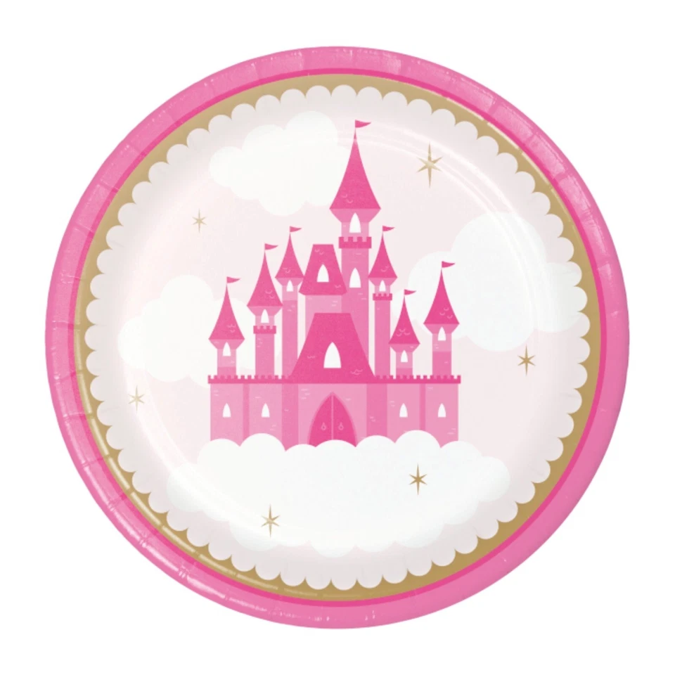 Little Princess Party Dinner Plates 22cm 8pk - Little Princess Party Supplies - Image 1 of 1