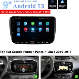 9'' Stereo Radio GPS Navi For Fiat Grande Punto / Punto /Linea 2010-2018 Carplay - Picture 1 of 24