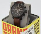 New Authentic Fossil Rhett Chronograph Black Brown Leather Men's Bq2459 Watch