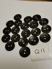 20 Matt black buttons 14mm for sewing craft  cards scrapbooking dressmaking Q11