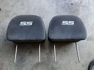 06-13 Impala SS Front Seat Rh LH Headrest Set Head Rests Gray Set OEM - Picture 1 of 7
