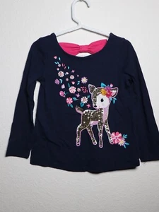 (4) Isaac Mizrahi manica lunga blu navy con stampa cervo - Foto 1 di 5
