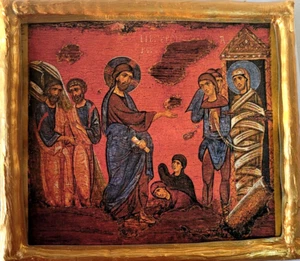 Resurrección de Lázaro en Betania Jesús Milagro Bizantino Ateniense Ortodoxo Icono - Imagen 1 de 6
