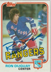 Ron Duguay signed 1981-82 O Pee Chee Karte New York Rangers Autogramm - Bild 1 von 1