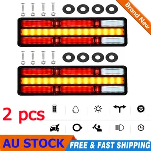 NEW 2X Sequential Indicator LED Tail Lights 10-30V For Trailer Ute Caravan Truck - Picture 1 of 13