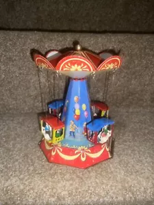 GERMAN MECHANICAL TIN TOY FAIRGROUND CAROUSEL 2002 VINTAGE RETRO WAGNER/BRUNN - Picture 1 of 2