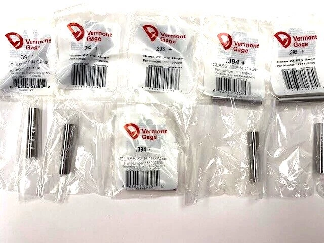 VERMONT GAGE PIN GAGE CHOOSE SIZES .391 .392 .393 .394 .395 + OR - PLUS MINUS