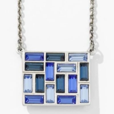 Touchstone Crystal Swarovski BLUE TILE Necklace Retired BNIB 1544N - Image 1 of 2