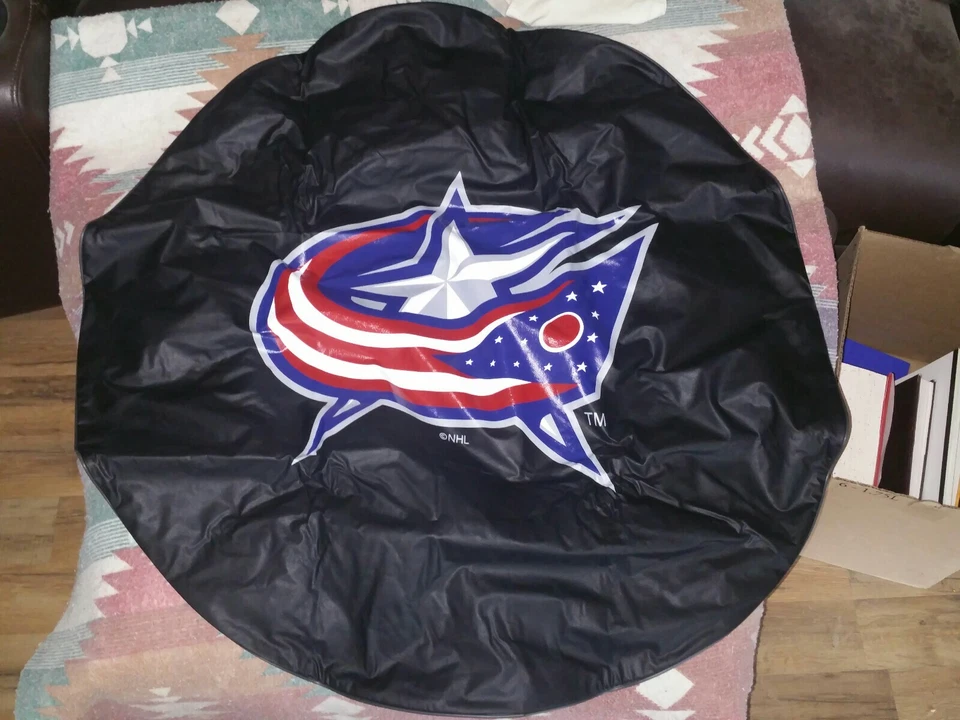 Columbus Blue Jackets NHL Black Vinyl Spare Tire Cover  -  34 x 8 - Image 1 of 1