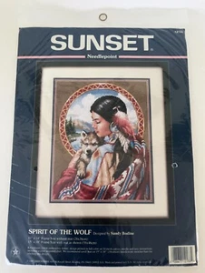 NEU Dimensions Sunset Needlepoint Kit 12133 Spirit of the Wolf Sandy Bodine 1997 - Bild 1 von 3