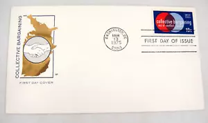 Contrattazione Collettiva FDC Farnam Cachet 1° Giorno Emissione Washington DC 1975 - Foto 1 di 3