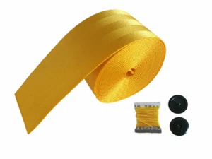 Seat Belt Yellow 3.6m/Roll Harness 3 Point Auto Racing Safety Retractable Lap - Foto 1 di 8