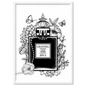 Perfume Bottle Fashion Wall Art Print. Channel Your Inner Diva Poster | ALE-35 - Picture 1 of 10