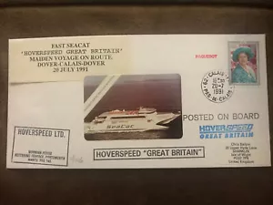 More details for hoverspeed great britain maiden voyage fast seacat dover calais 20 jul 1991