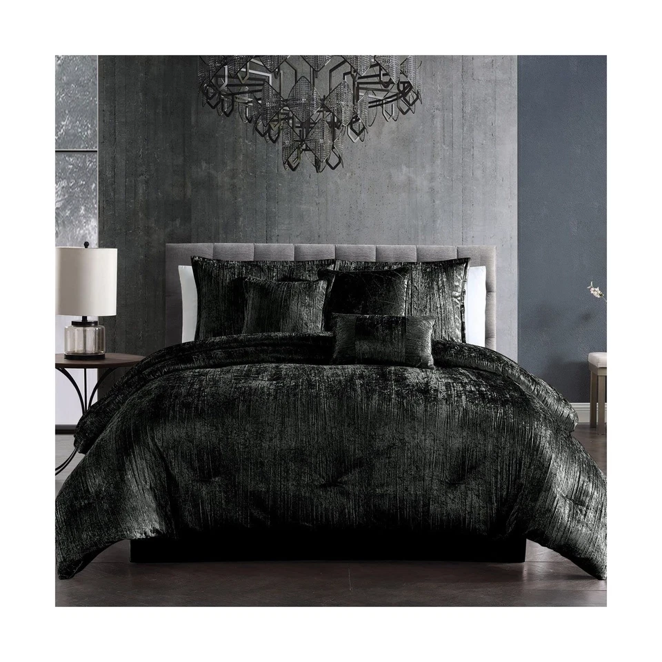 Riverbrook Home Turin Comforter Set, King, Black, 7-Piece Set - Image 1 of 4