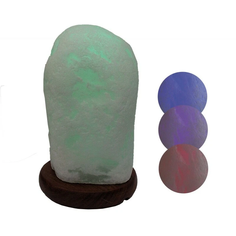 Edel Echt Stein Nacht Tisch Lampe Berg Kristall LED Farbwechsel - Bild 1 von 1