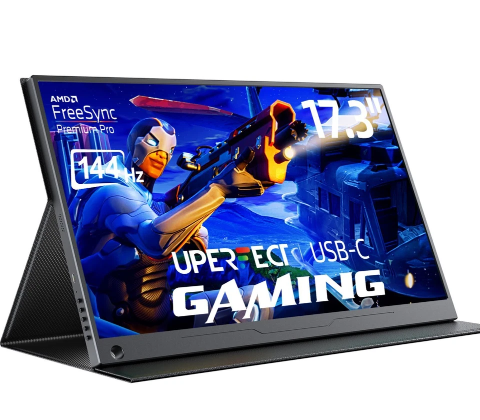 UPERFECT Monitor Portátil 17,3 Pulgadas 144HZ IPS Gaming Pantalla Portátil 1920x1080 Monitores