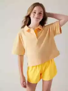 NUOVO Athleta Girl Retrochill oversize maglietta midi XXL 16 collo polo prezzo al pubblico consigliato $39 - Foto 1 di 2