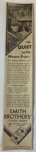 1930 Smith Brothers Cough Drops ad ~ ALL QUIET ON THE WESTERN FRONT Lew Ayres - Picture 1 of 1