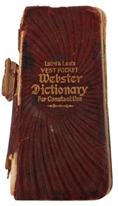 Vintage Laird & Lee's Vest Pocket Webster Dictionary Softback Book 1899 Damaged - Bild 1 von 7