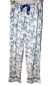 Van Winkle Co. Portuguese Flannel Sleep Pants Soft Blue White Western Size XS - Picture 1 of 8