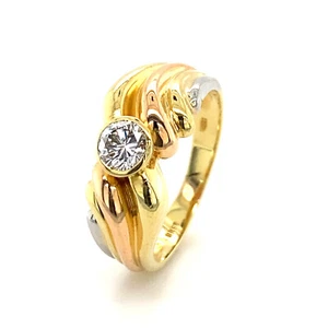 Ring Tricolor mit Brillant - Bild 1 von 6