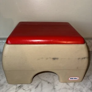 Vintage 1985 Little Tikes Child Toddler Step Stool Red and Tan Sturdy Step-Up - Picture 1 of 3