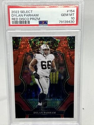 DYLAN PARHAM RC 2022 Select #154 Rookie Red Disco Prizm 11/49 PSA 10 POP 1 - Image 1 of 3