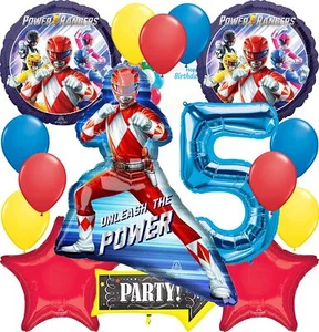 Power Ranger Party Supplies Foil Balloon Bouquet Decoration Multicolored Part... - Picture 1 of 5