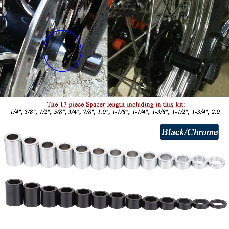 ID 3/4" OD 1 1/8" Wheel Axle Spacer Kit For Harley Dyna Electra Glide Sportster - Image 1 of 1