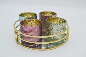 Windlichtset "Goldy", 5tlg, Teelichthalter, Romantisch, Modern - Bild 1 von 7