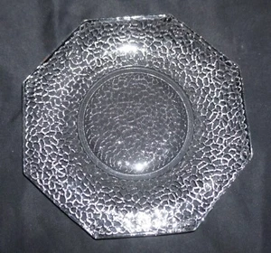 8" Dessert Plate L.E. Smith Octagon Crackle Glass, By Cracky Pattern ca. 1920 - Picture 1 of 6