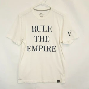 Nike Roger Federer RF Rule The Empire King T Shirt Sz Small White 627150 Tennis - Picture 1 of 12