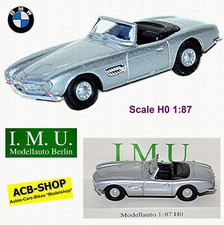 1956-59 BMW 507 ROADSTER CONVERTIBLE OPEN SILVER METALLIC 1:87 I.M.U.
